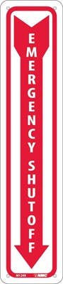 AccuformNMC M124 Emergency Shut Off Sign, 18" x 4"
