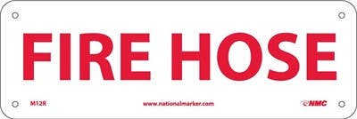 AccuformNMC MFXG434 Fire Safety Sign, Fire Hose, 4" x 12"