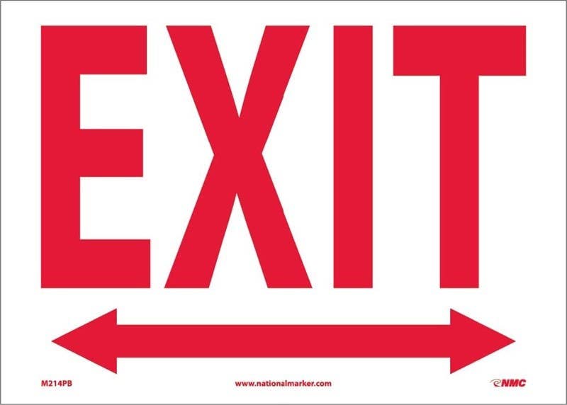 AccuformNMC M Exit Safety Sign, Two Way Arrows