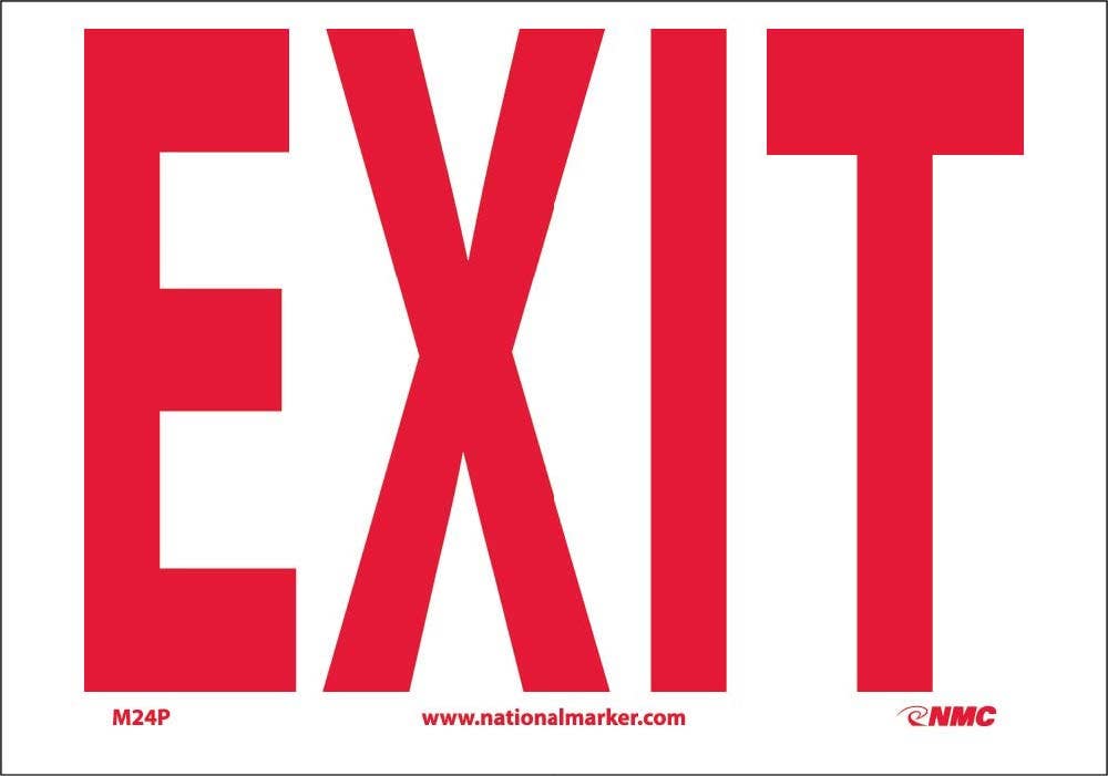 AccuformNMC M24AB Exit Sign, Standard Aluminum, 10" H x 14" W
