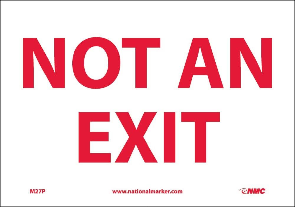 AccuformNMC M27AB Not An Exit Sign, Standard Aluminum, 10" H x 14" W