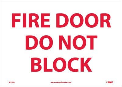 AccuformNMC MEXT Safety Sign, Fire Door - Do Not Block