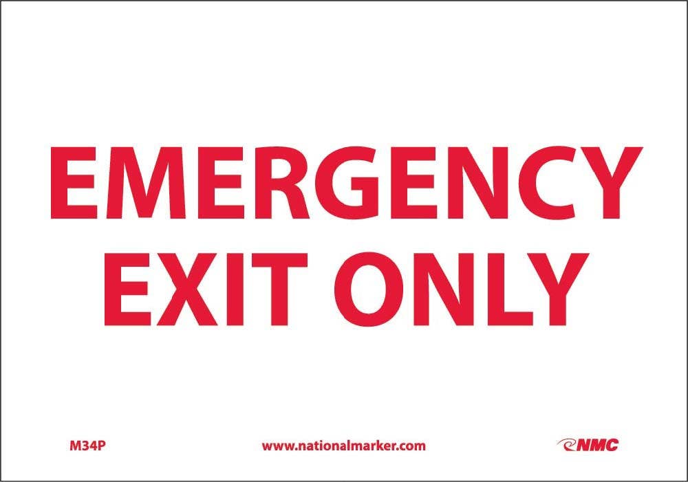 AccuformNMC MEXT Safety Sign, Emergency Exit Only