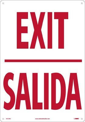 AccuformNMC SBMEXT Bilingual Spanish Safety Sign - Exit / Salida