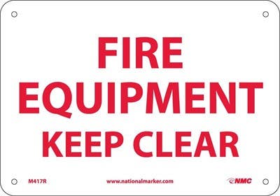 AccuformNMC MFXG Fire Safety Sign, Fire Equipment, Keep Clear