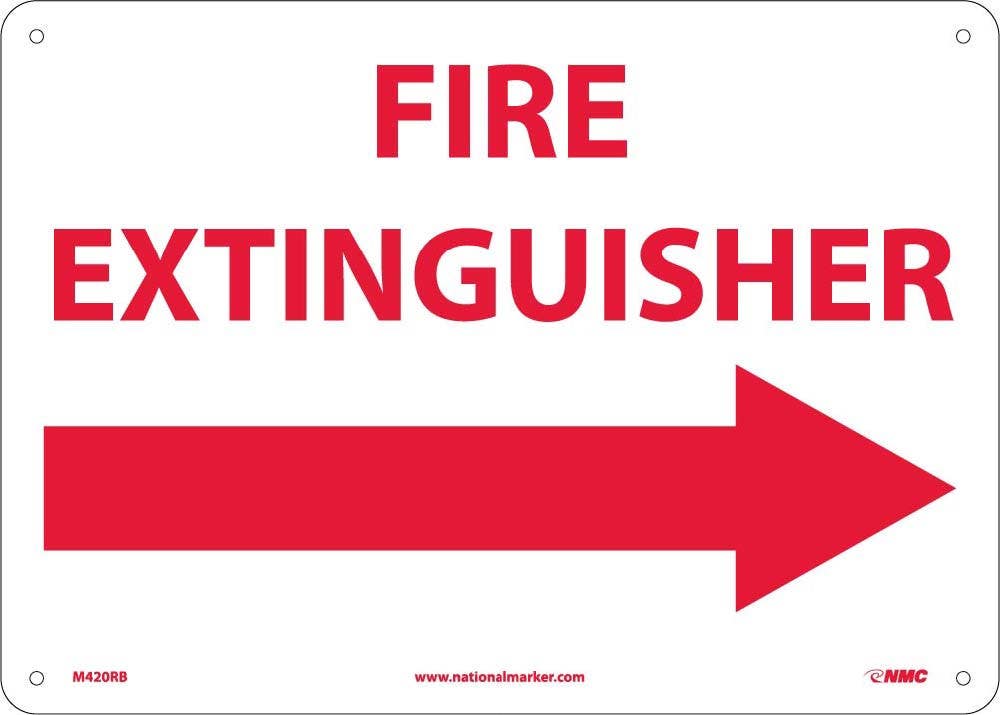 AccuformNMC MFXG912 Safety Sign, Fire Extinguisher (Right Arrow), 10" x 14"