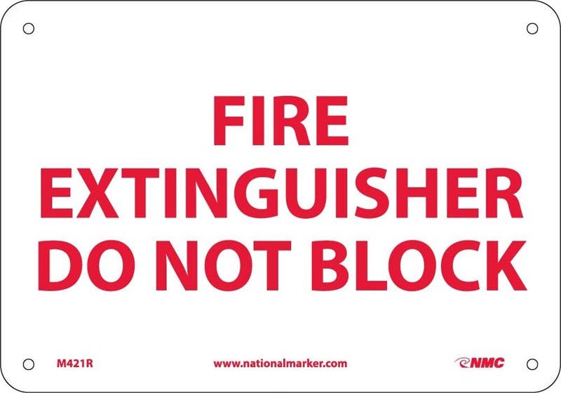AccuformNMC MFXG915 Safety Sign, Fire Extinguisher - Do Not Block, 10" x 14"