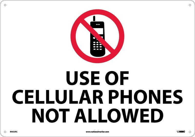 AccuformNMC MRFQ OSHA Notice Safety Sign, Cellular Phones Prohibited