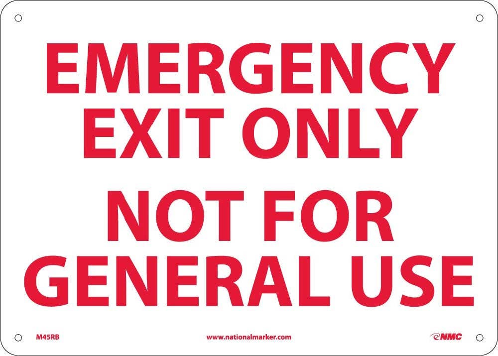 AccuformNMC MEXT Safety Sign, This Door For Emergency Exit Only