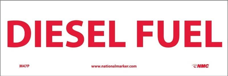 AccuformNMC M47P Diesel Fuel Sign, 4" x 12", Adhesive Backed Vinyl