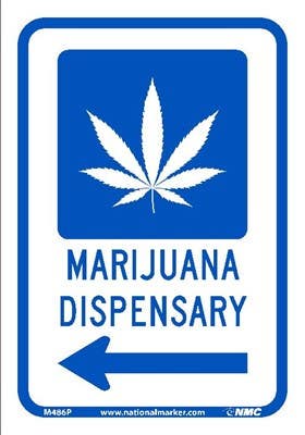 AccuformNMC M486 Marijuana Dispensary, Left Arrow Sign