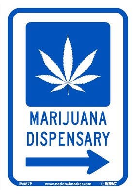 AccuformNMC M487 Marijuana Dispensary, Right Arrow Sign