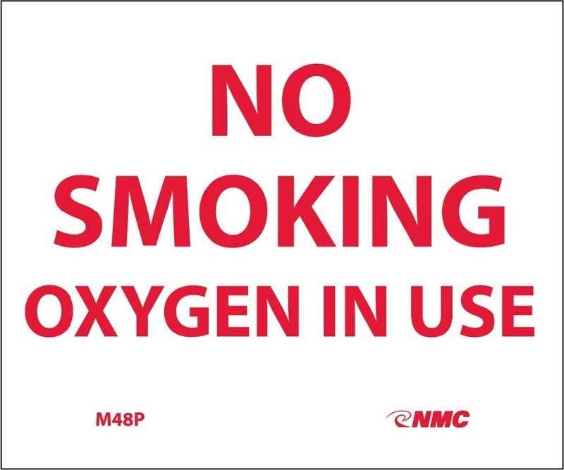 AccuformNMC MCHL Safety Sign, Oxygen In Use - No Smoking