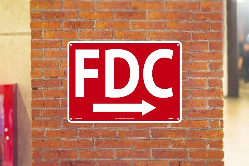 AccuformNMC M490AB FDC Right Arrow Graphic Sign, 10" x 14", Standard Aluminum