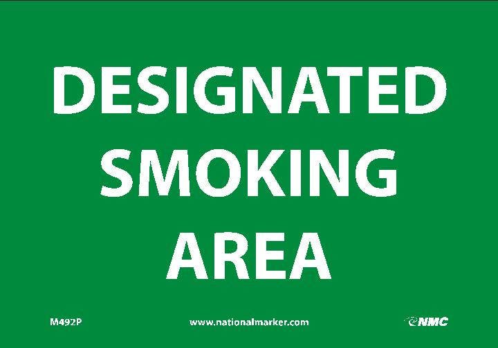AccuformNMC M492 Designated Smoking Area Sign