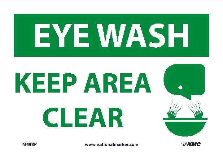 AccuformNMC MFSD Emergency Safety Sign, Eye Wash Station - Keep Area Clear