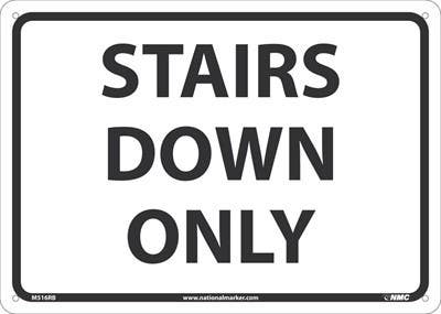 AccuformNMC M516 Stairs Down Only Sign, 10" x 14"
