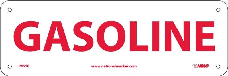 AccuformNMC M51 Gasoline Sign, 4" x 12"