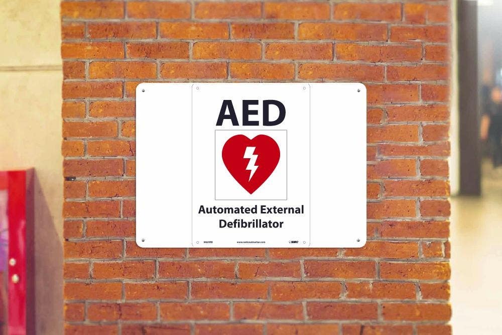 AccuformNMC MFSD Safety Sign, AED, Automated External Defibrillator