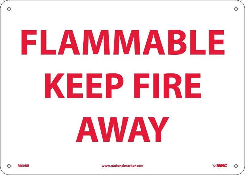 AccuformNMC MCHL901 Safety Sign, Flammable - Keep Fire Away, 10" x 14"