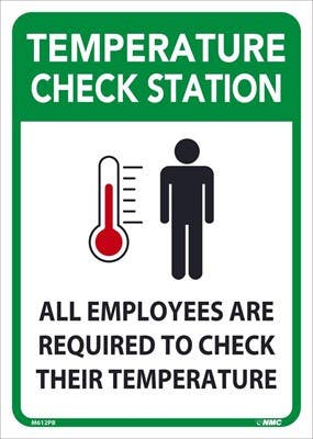 AccuformNMC M612 Temperature Check Station Sign, 14" x 10"