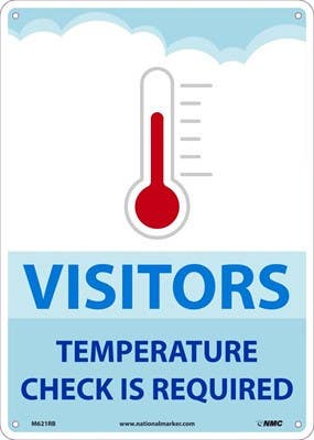 AccuformNMC M621 Visitors Temperature Is Required Sign, 14" x 10"