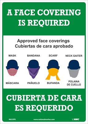 AccuformNMC M633 A Face Covering Is Required Sign, 14" x 10"