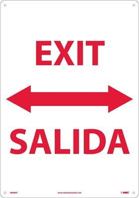 AccuformNMC M696 Exit Double Arrow Sign - Bilingual, 20" x 14"