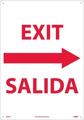 AccuformNMC M698 Exit Right Arrow Sign - Bilingual, 20" x 14"