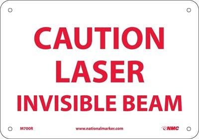 AccuformNMC MRAD618 OSHA Caution Safety Sign, Laser - Invisible Beam, 10" x 14"