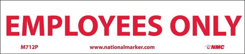 AccuformNMC MADM903 Safety Sign, Employees Only, 4" x 12"