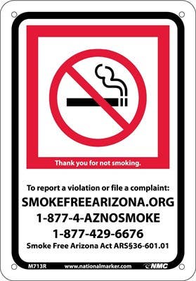 AccuformNMC MSMK Smoking Control Sign