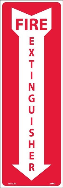 AccuformNMC M715AP Fire Extinguisher Label, 4" x 12", Adhesive Backed Vinyl, 25/Pk