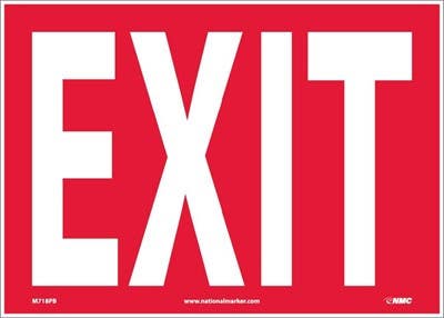 AccuformNMC MEXT Safety Sign, Exit