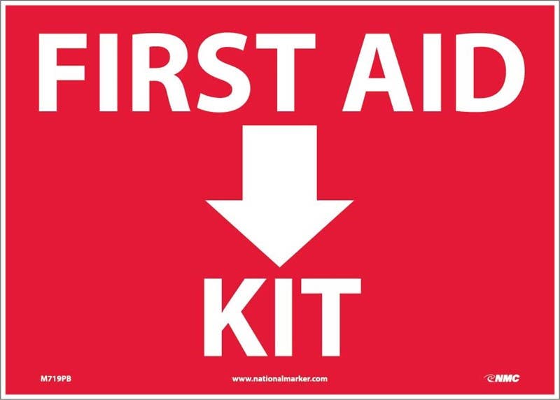 AccuformNMC M719 First Aid Kit Sign (Arrow), 10" x 14"