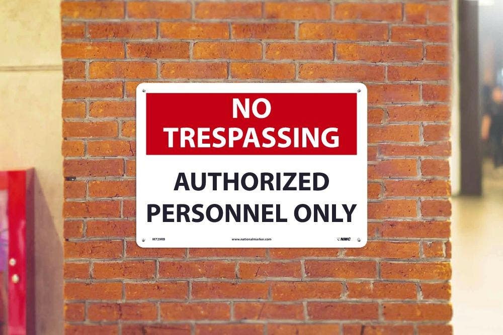 AccuformNMC MATR No Trespassing Safety Sign, Authorized Personnel Only