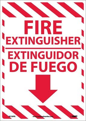 AccuformNMC SBMFXG Bilingual Fire Safety Sign, Fire Extinguisher (Arrow)