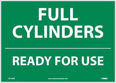 AccuformNMC MCPG Safety Sign, Full Cylinders Ready For Use