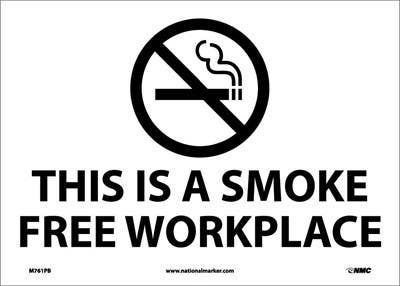 AccuformNMC M761 This Is A Smoke Free Workplace Sign (Graphic), 10" x 14"