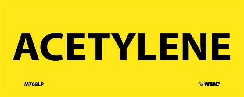 AccuformNMC LCPG500 Safety Label, Acetylene, Adhesive Vinyl, 2" x 5"