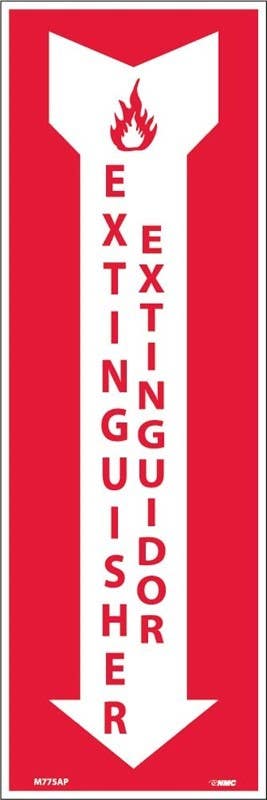 AccuformNMC M775AP Fire Extinguisher Label, Bilingual, Adhesive Backed Vinyl, 4" x 12", 25/Pk