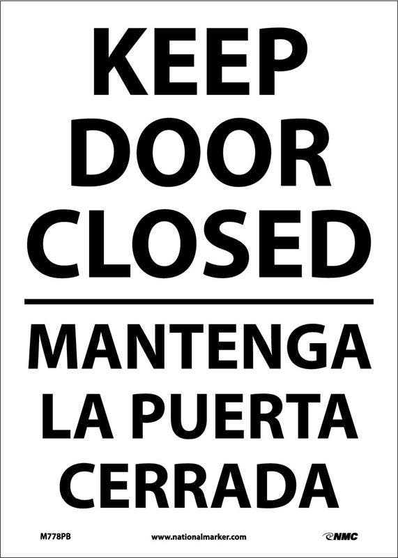 AccuformNMC SBMABR500 Bilingual Safety Sign, Keep Door Closed, 14" x 10"