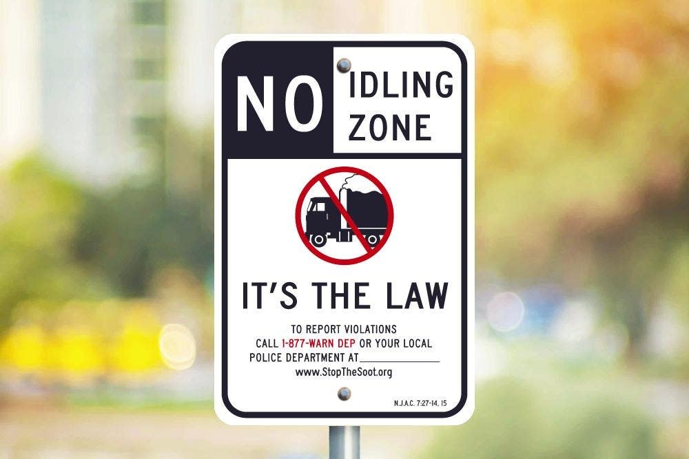 AccuformNMC FRP410RA Safety Sign, No Idling Zone (Truck) - It's the Law, Engineer Grade Reflective Aluminum, 18" x 12"