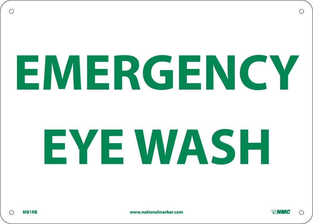 AccuformNMC MFSD548 Safety Sign, Emergency Eye Wash, 10" x 14"