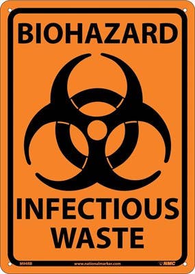 AccuformNMC MBHZ531 Safety Sign, Biohazard - Infectious Waste, 14" x 10"