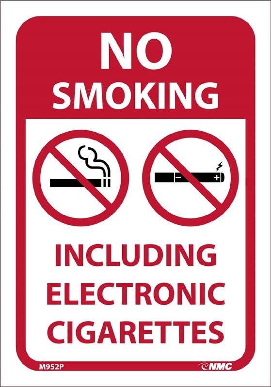 AccuformNMC M952 No Smoking Including Electronic Cigarettes Sign