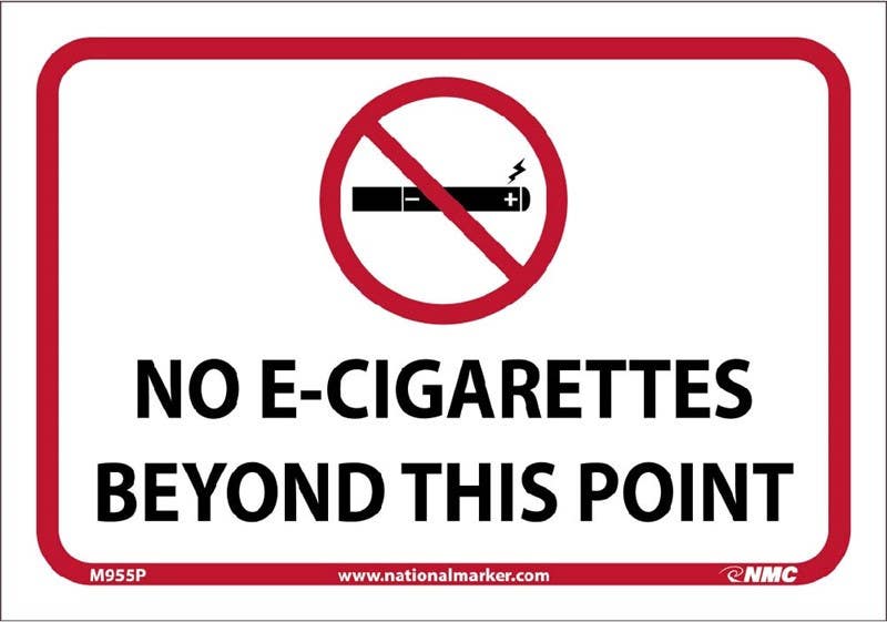 AccuformNMC M955 No E-Cigarettes Beyond This Point Sign
