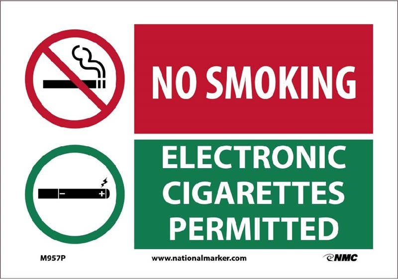 AccuformNMC MSMG900 No Smoking Sign, No Smoking - Electronic Cigarettes Allowed, 10" x 14"