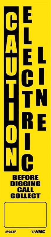 AccuformNMC FMK320 Caution Utility Line-Marking Label, Electric Pipeline, Adhesive Dura-Vinyl, 14" x 3"