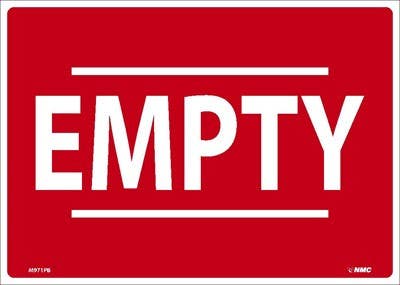 AccuformNMC MCPG Safety Sign, Empty (Red)
